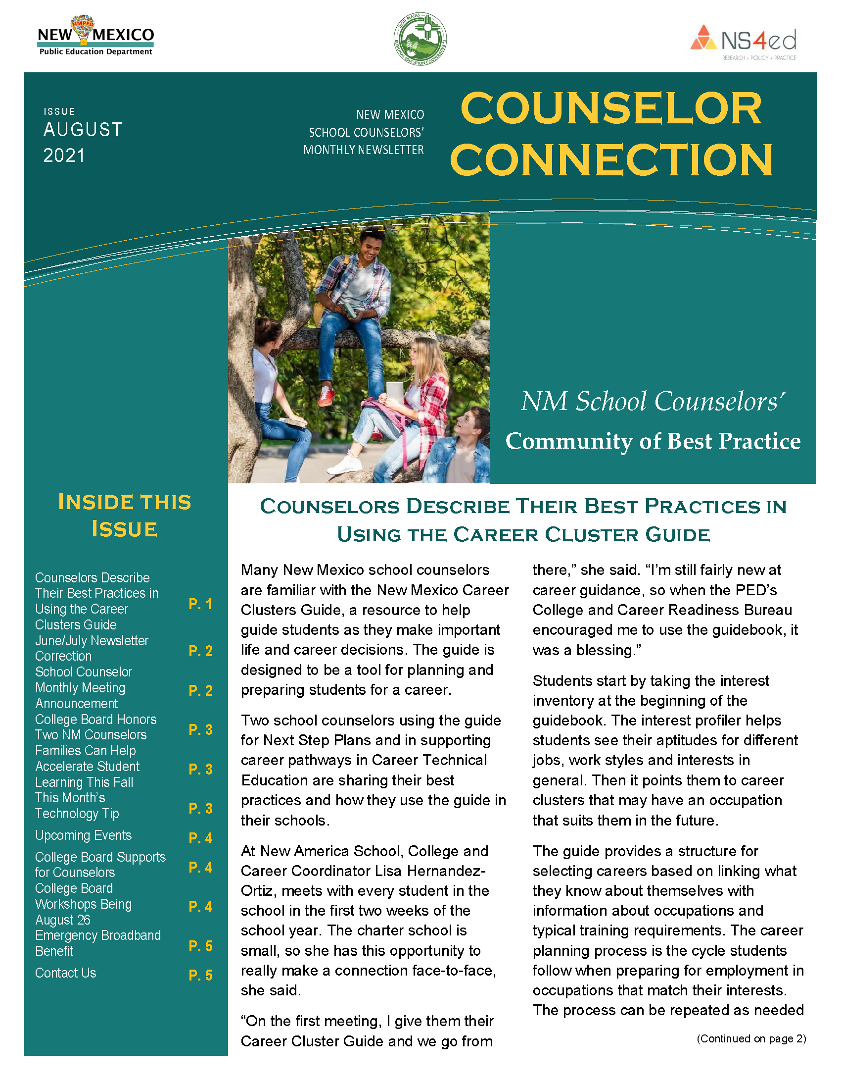 Newsletters 202122 School Counselors NM